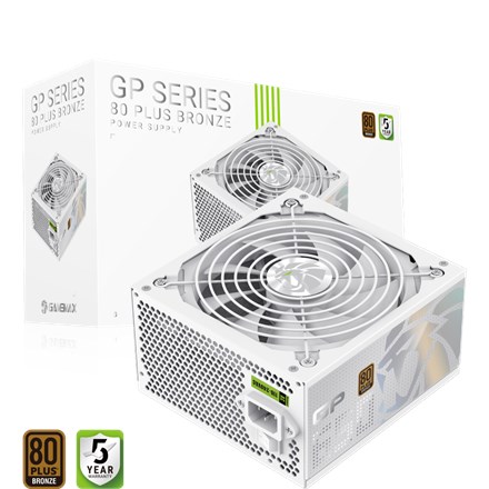 Napajalnik Gamemax PSU GP 650B WH, 650 W, Bronze, bel, Non-Modular