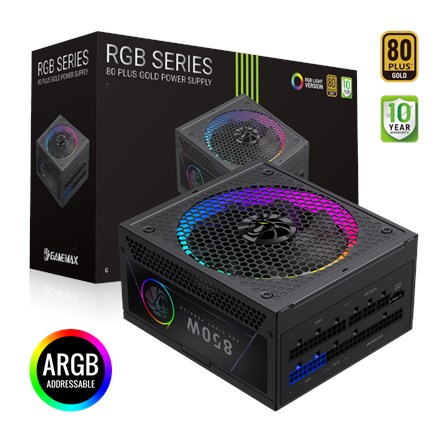 Napajalnik Gamemax RGB 850G, 850 W, Gold, Full Modular