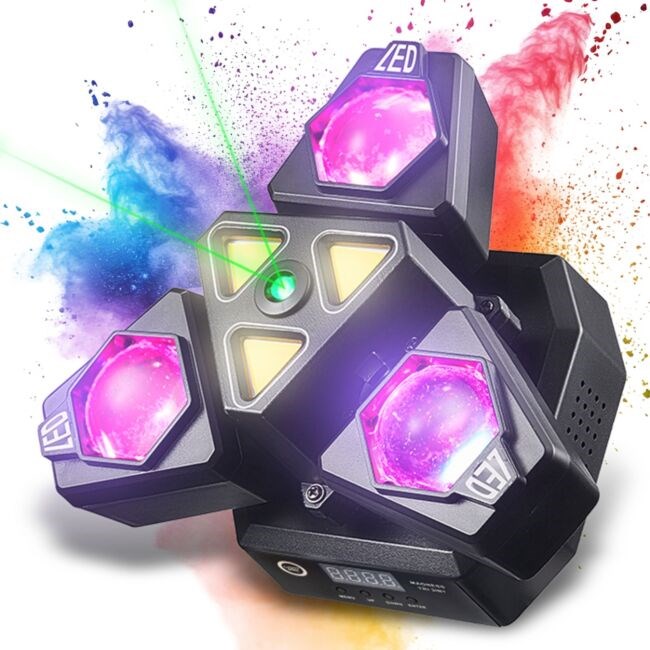 LIGHT4ME MADNESS TRI 3IN1 premikajoči multiefekt, RGBW LED, laser