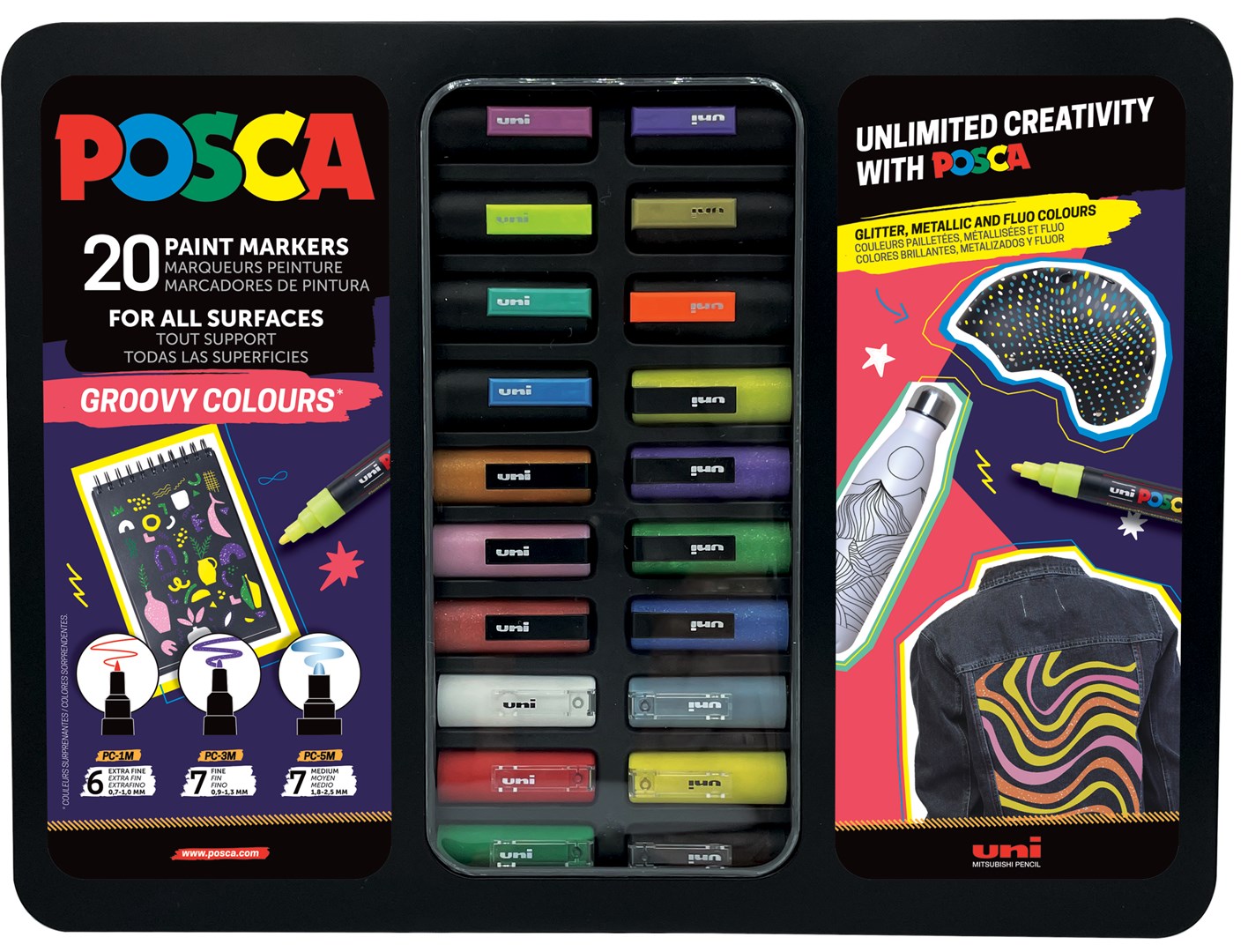 POSCA Marker UNI Etui Groovy Colours 20 kosov