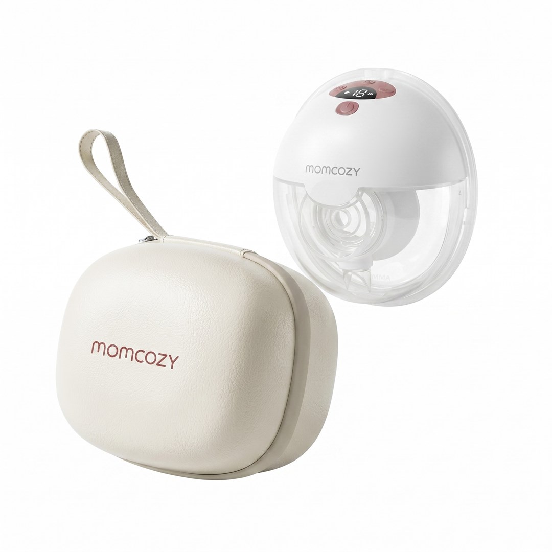 Momcozy M5 Smart | Brezžična električna črpalka za prsi | Hands-Free, DoubleFit™ | Rdeča