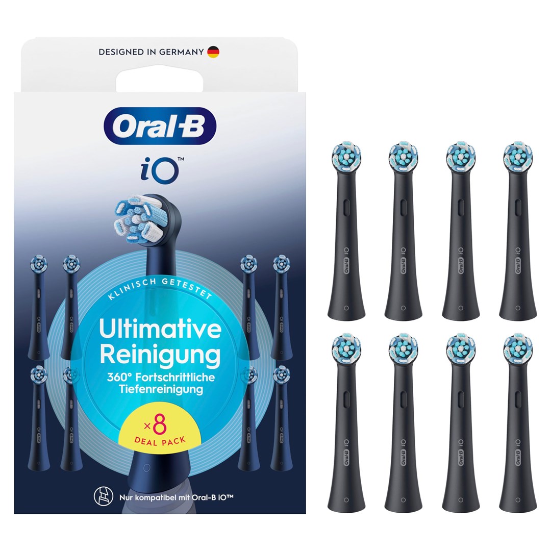 Braun Oral-B iO Ultimat. Reinigung nadomestne glave, črne, 8 kos