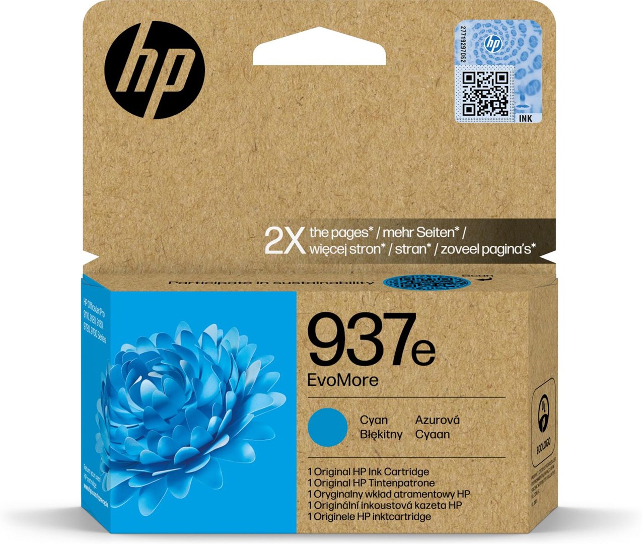 HP 937e Rezervoar s črnilom Cyan