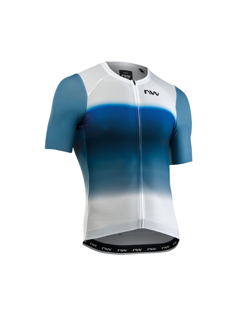 Kolesarska majica NORTHWAVE Blade Air Jersey kratkih rokavov, belo-modra, M