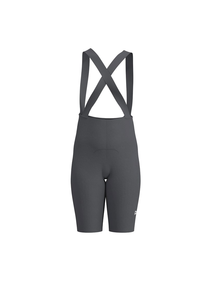 Ženske kratke kolesarske hlače POC W's Raceday Bib Shorts - sive, velikost S