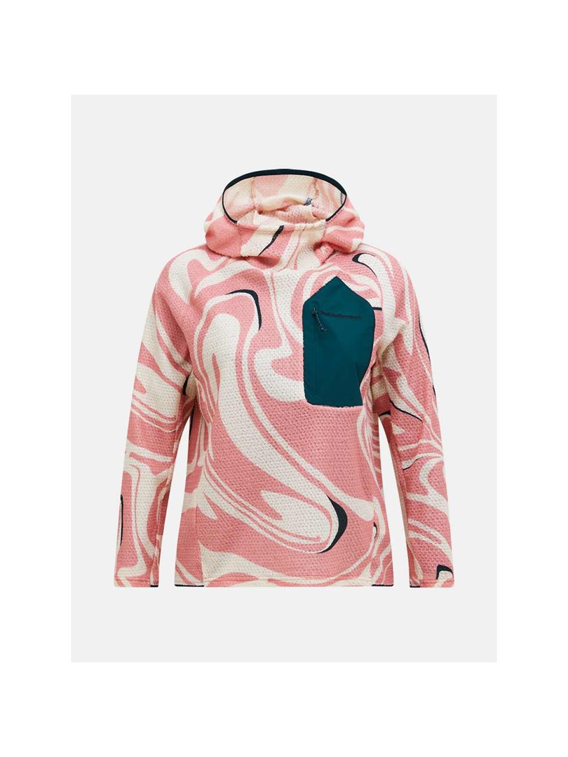 Ženska jopa PEAK PERFORMANCE W Freelight Aop Polartec Alpha Hood, roza - L