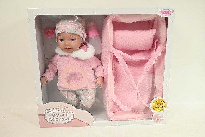 BAYER Reborn lutka 38cm + nosilka BYA 420029