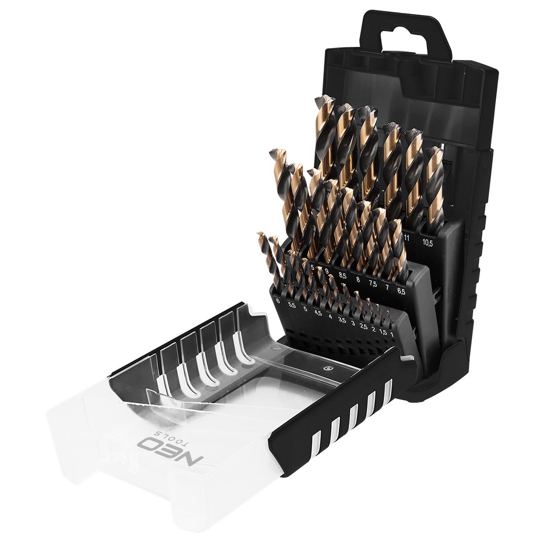 Svedri za kovino HSS-CNC 124°, "Pro-Tec", 1.0 - 13.0 mm, komplet 25 kosov