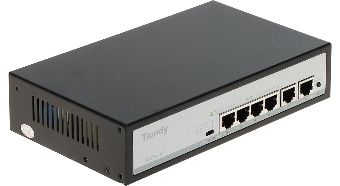 TIANDY TC-P3S06 SPEC:F/0420/AT/55 PoE stikalo, 4-portno