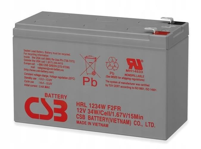 CSB HRL1234WF2 Gel baterija, 12V 9Ah Long Life (8l)