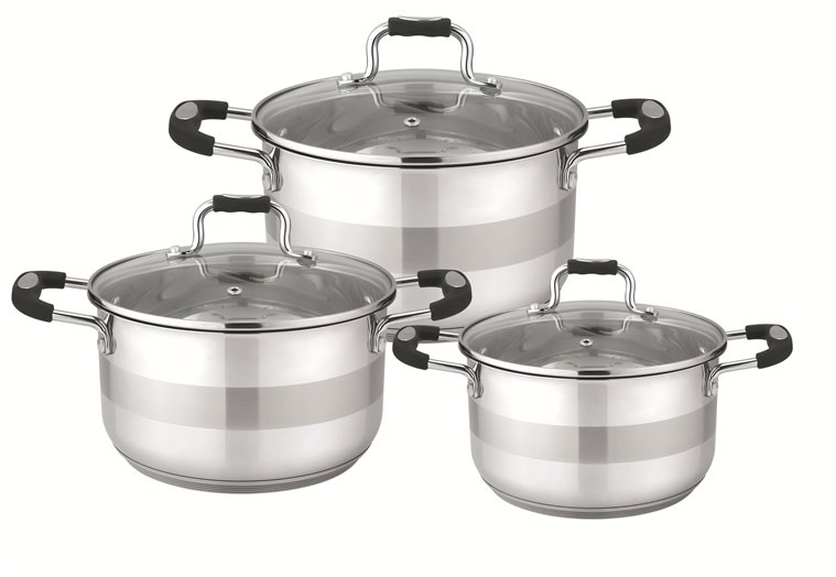 6PCS STAINLESS STEEL COOKWARE SET - Set kuhinjske posode, 6 kosov