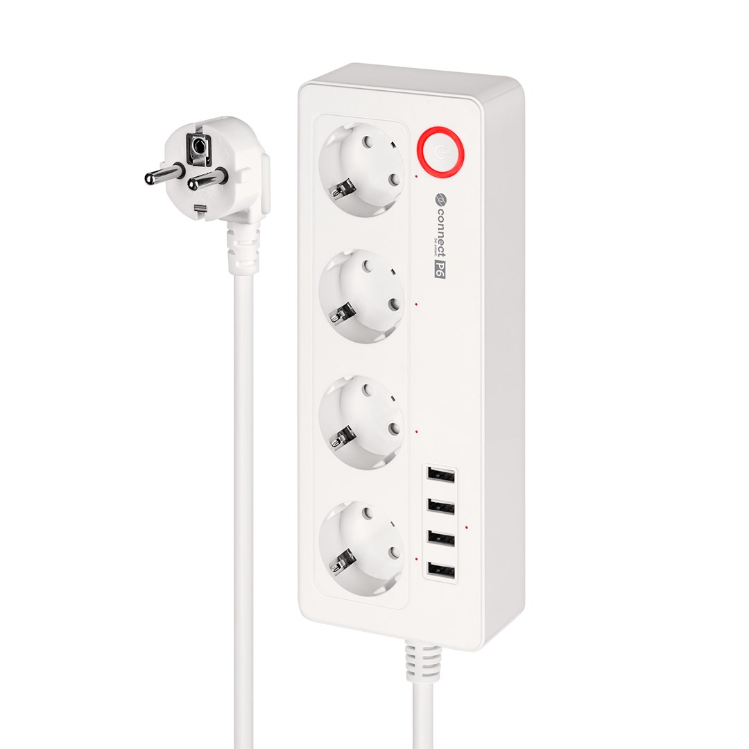 Kruger&Matz mrežna letvica, 4 utičnice (njemačke), 4xUSB 2100mA