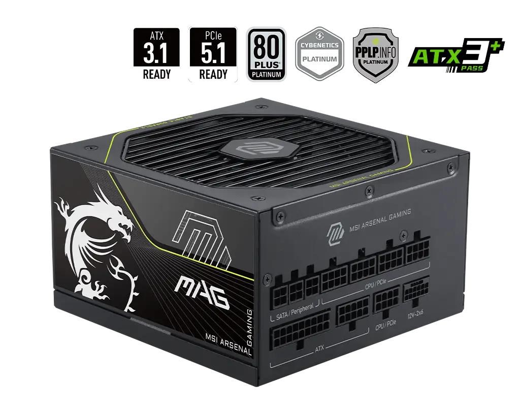 MSI MAG A1200PLS PCIE5 1200W 80 Plus Platinum napajalnik