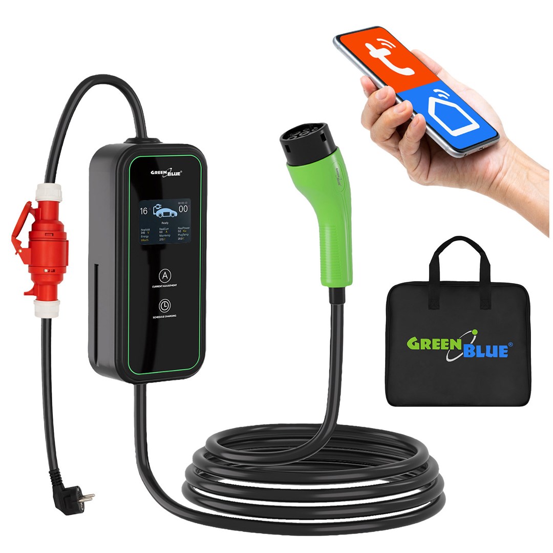 GreenBlue GB1100 polnilna postaja za EV/PHEV, tip 2, 680cm, 11kW, 16A, 3 faze
