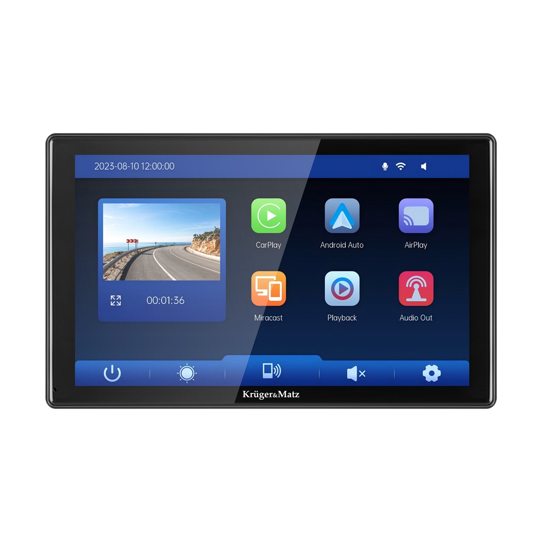 Kruger&Matz multimedijska postaja 9" Android Auto Apple CarPlay z DVR in kamero