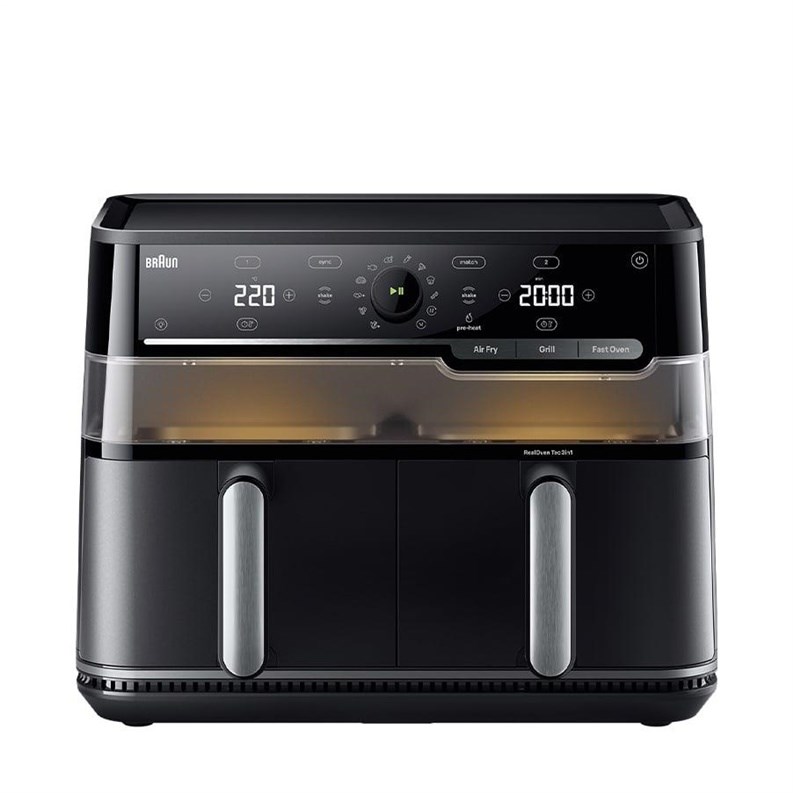 Braun TwinCook 5 Double friteza na vrući zrak 10 L, 2800 W, črna