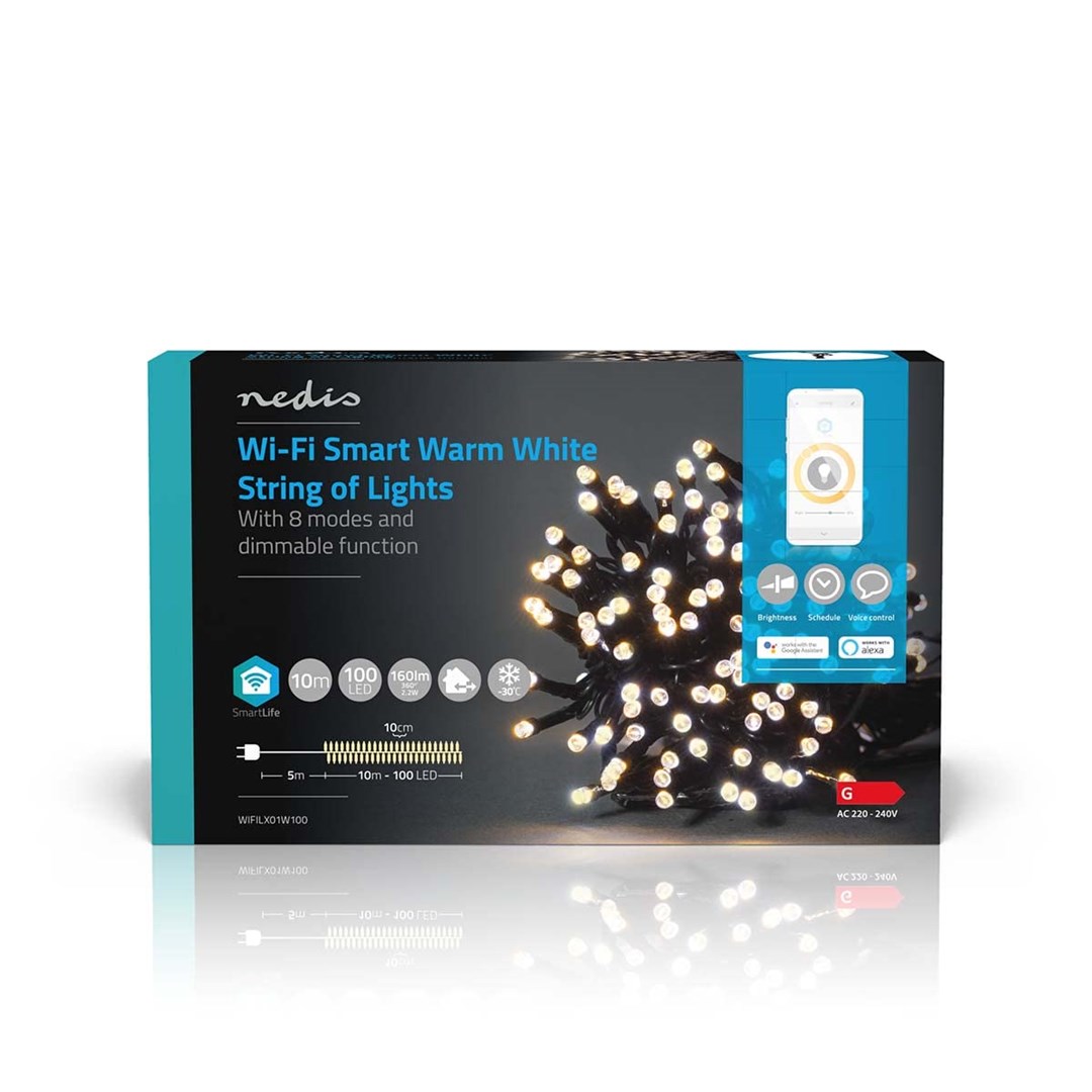 Nedis WIFILX01W100 okrasna lučka, verižna, 100 LED