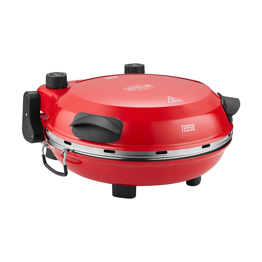 TEESA SUPREME FUN Pizza peč 1200W, 400°C, rdeča