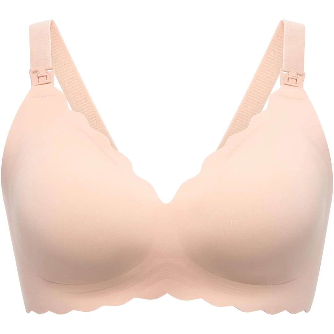 Momcozy YN46 Jelly Strip cvetlični push-up biustonosz za dojenje, bež, XL