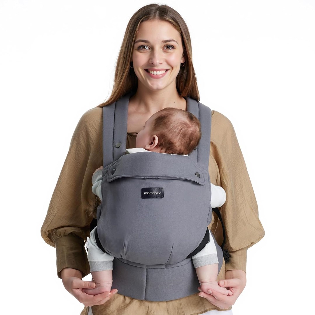 Momcozy BC001 - Nosilka za dojenčke in otroke, siva