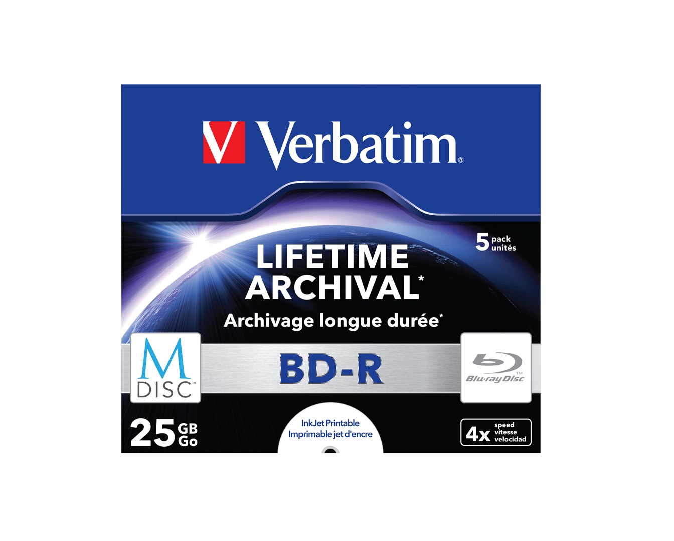 Verbatim M-Disc 4x BD-R 25 GB, 5 kosov, Jewelcase