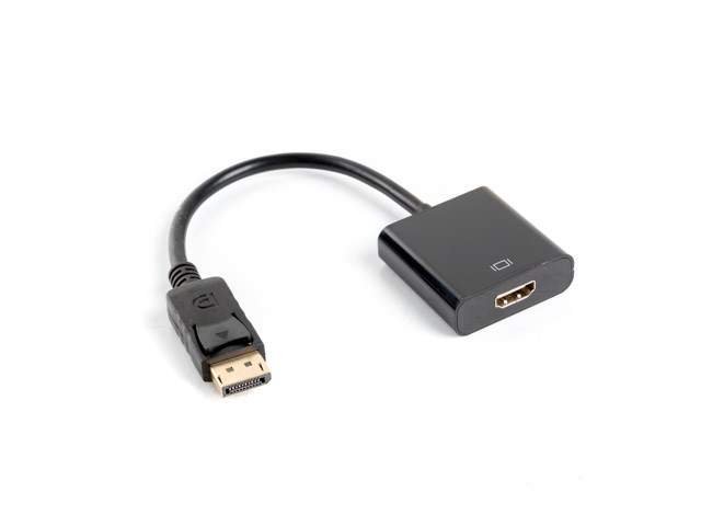 Adapter LANBERG DisplayPort (M) -> HDMI (F) 10 cm, črn