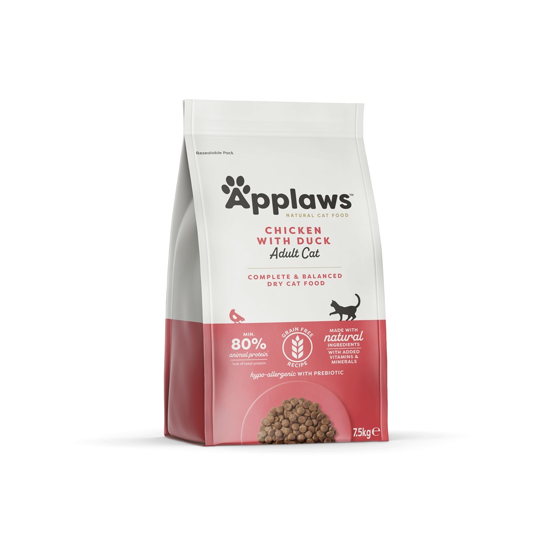 APPLAWS Piščanec z račjo - suha hrana za mačke - 7,5kg