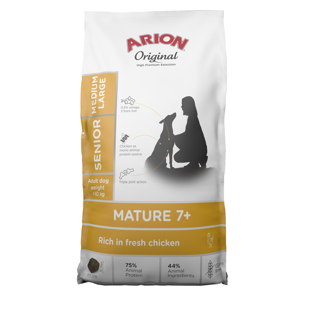 ARION Original Senior Mature 7+ suha hrana za pse, piščanec, 12 kg