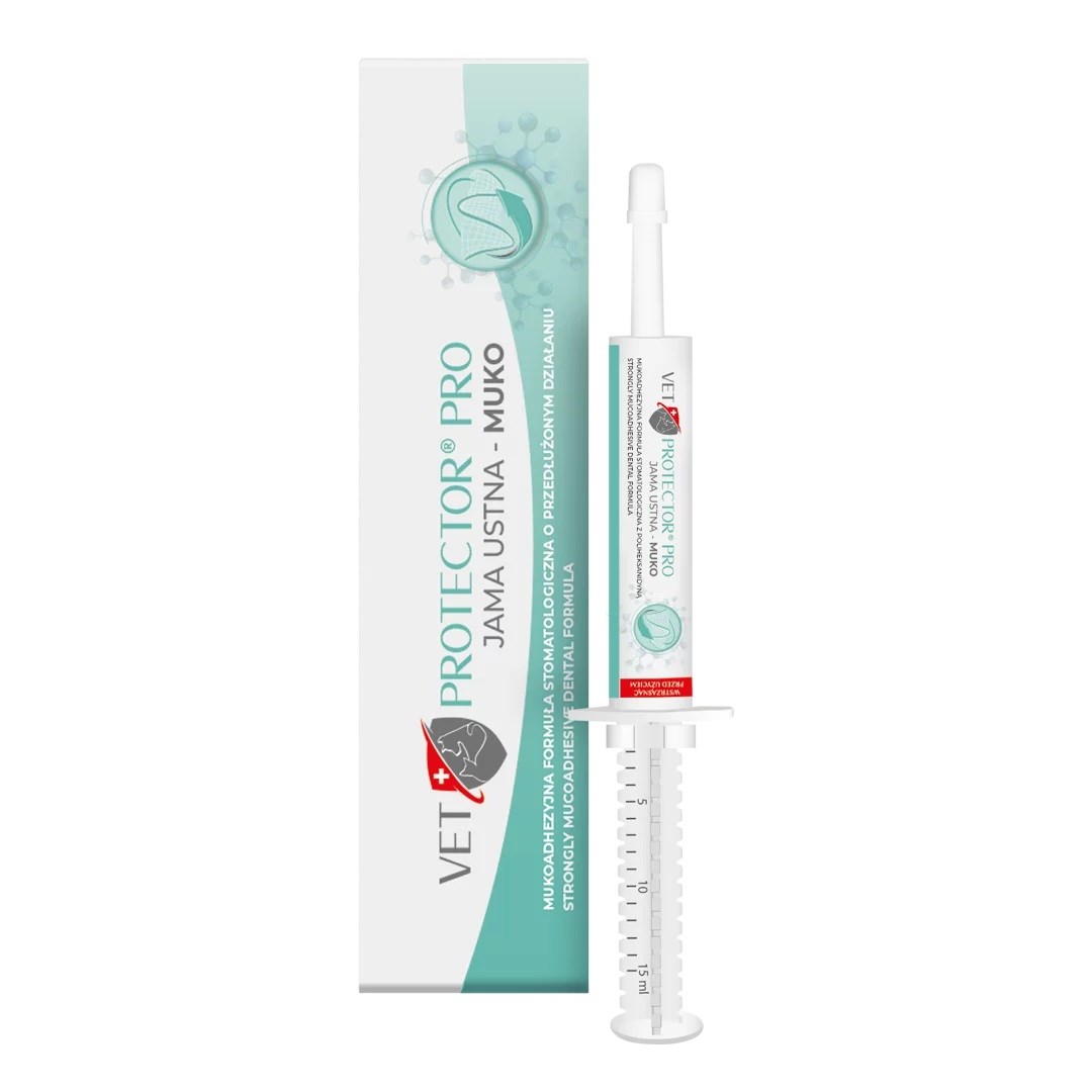 JM SANTE Vet Protector Pro Muko - Zaščitni zobni gel za pse in mačke, 15 ml