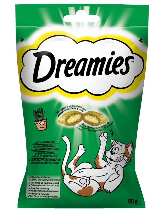 DREAMIES s Catnip - priboljški za mačke, 60 g