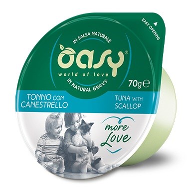 OASY More Love Tuna z jakobinkami, mokra hrana za mačke, 70g