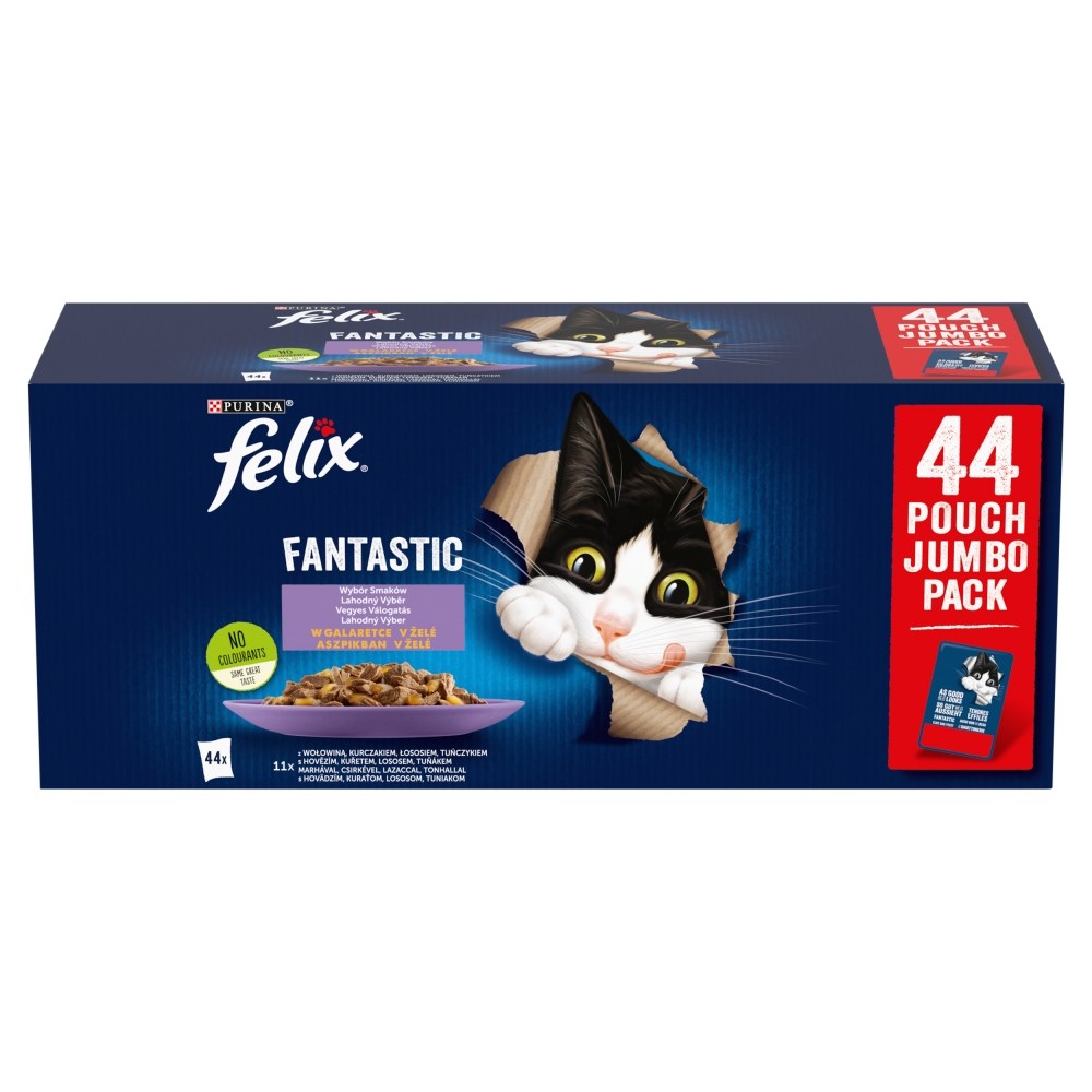 PURINA Felix Fantastic Mokra hrana za mačke Mix v želeju - 44 x 85g