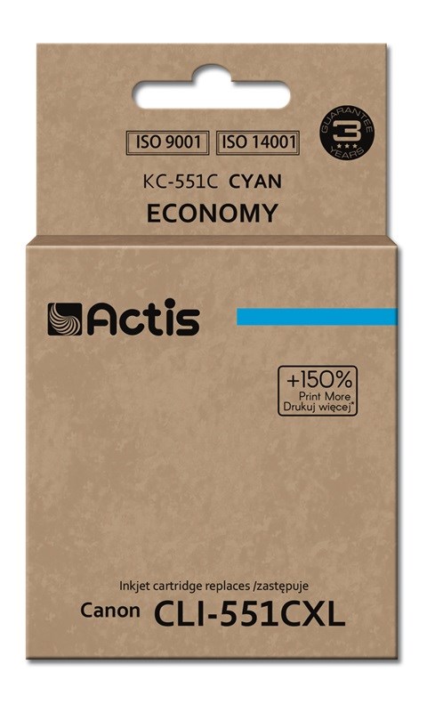 Actis KC-551C nadomestna kartuša za Canon CLI-551C, cian (12ml)