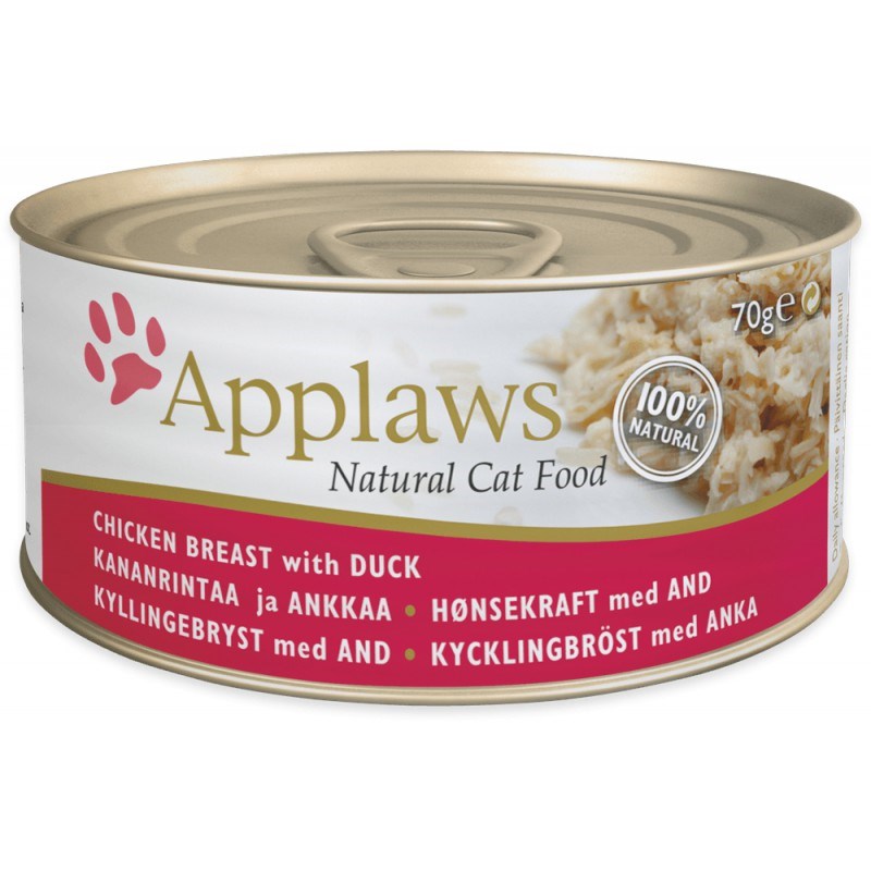 APPLAWS Naravna hrana za mačke Chicken breast with duck - mokra hrana - 70g