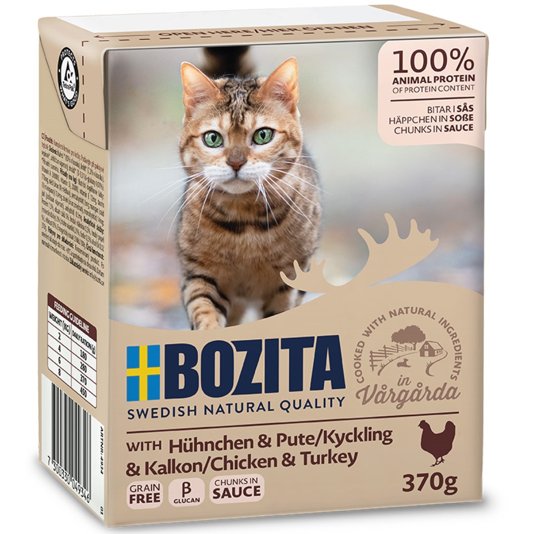Bozita mokra hrana za mačke, s piščancem in puranom, 370 g