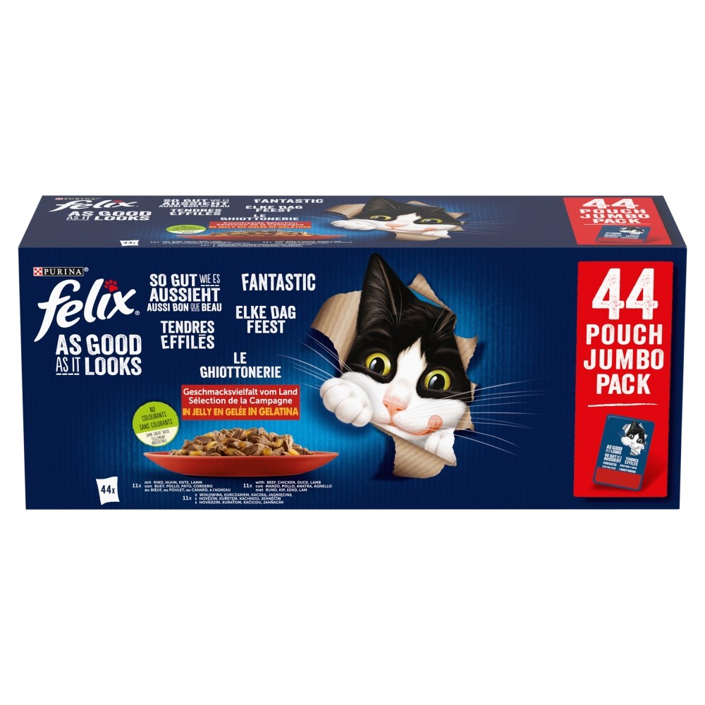 PURINA Felix Fantastic Mix v želeju, mokra hrana za mačke, 44 x 85g