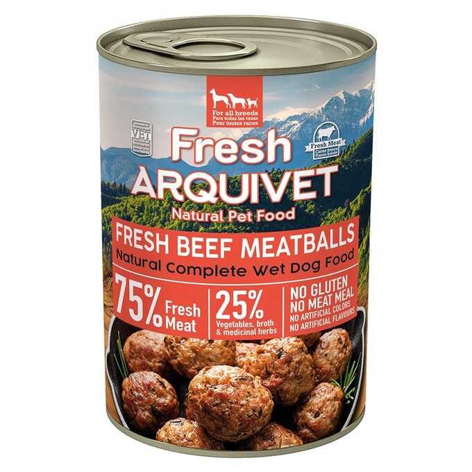 ARQUIVET Fresh goveje mesne kroglice v omaki - mokra hrana za pse, 400g