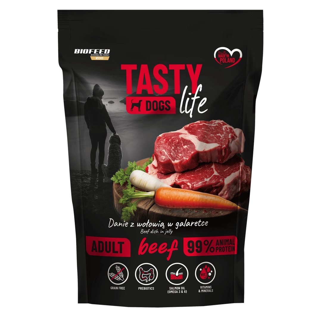 BIOFEED Tasty Dogs Life goveje mokra hrana za pse, 500g