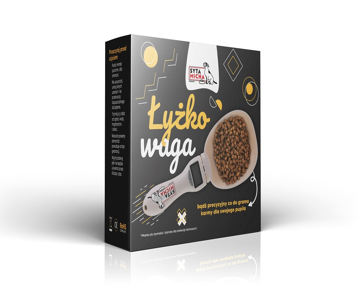 SMH Posoda za hrano s tehtnico za mačke in pse, bela