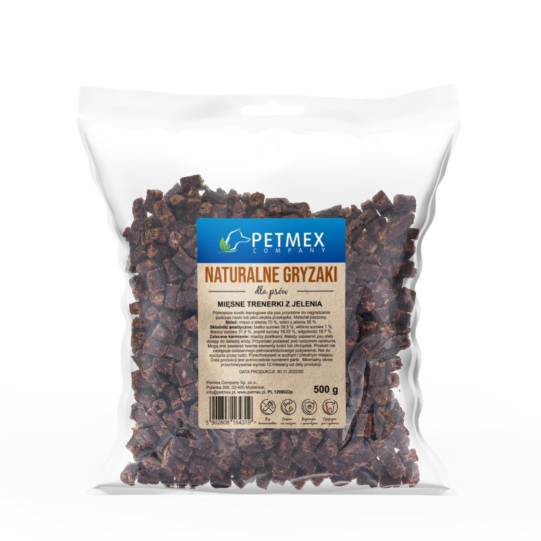PETMEX breskovo meso priboljški za trening – pasji priboljšek – 500g