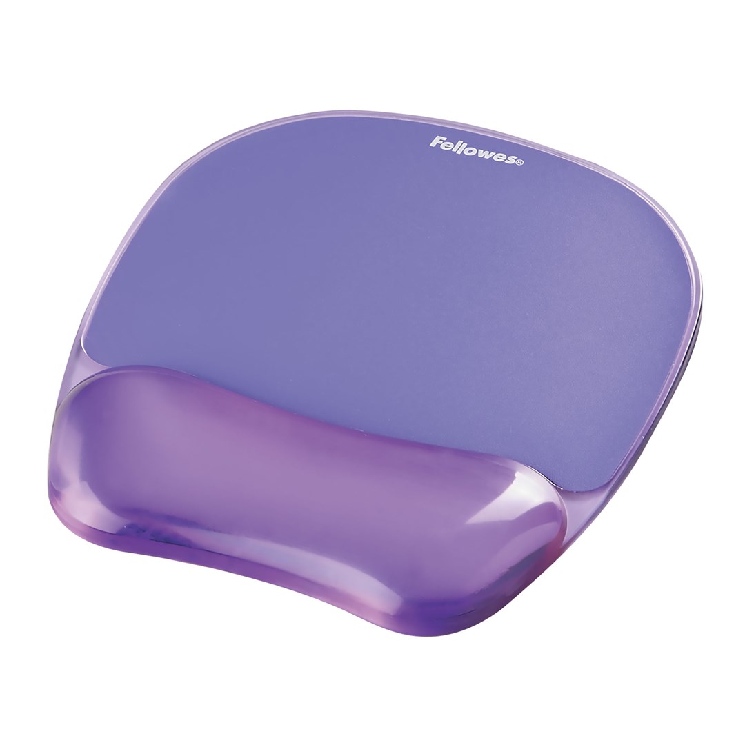 Fellowes CRYSTAL gel podloga za miško z oporo za zapestje, vijolična