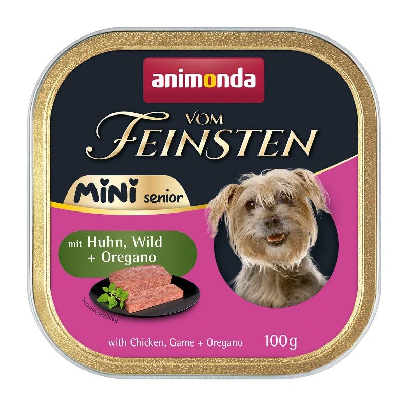 ANIMONDA Vom Feinsten Senior Mini piščanec z divjačino in origanom, 100g