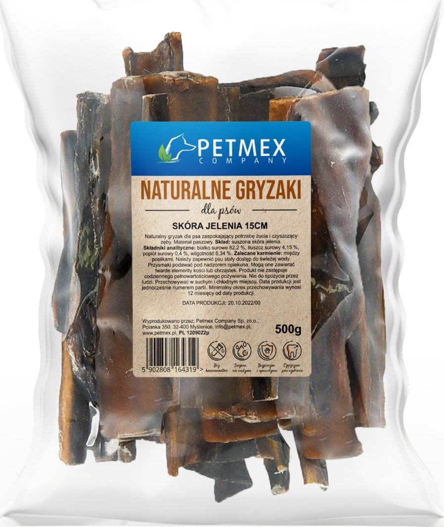 PETMEX Pasja poslastica iz jelenje kože, naravna, 500g