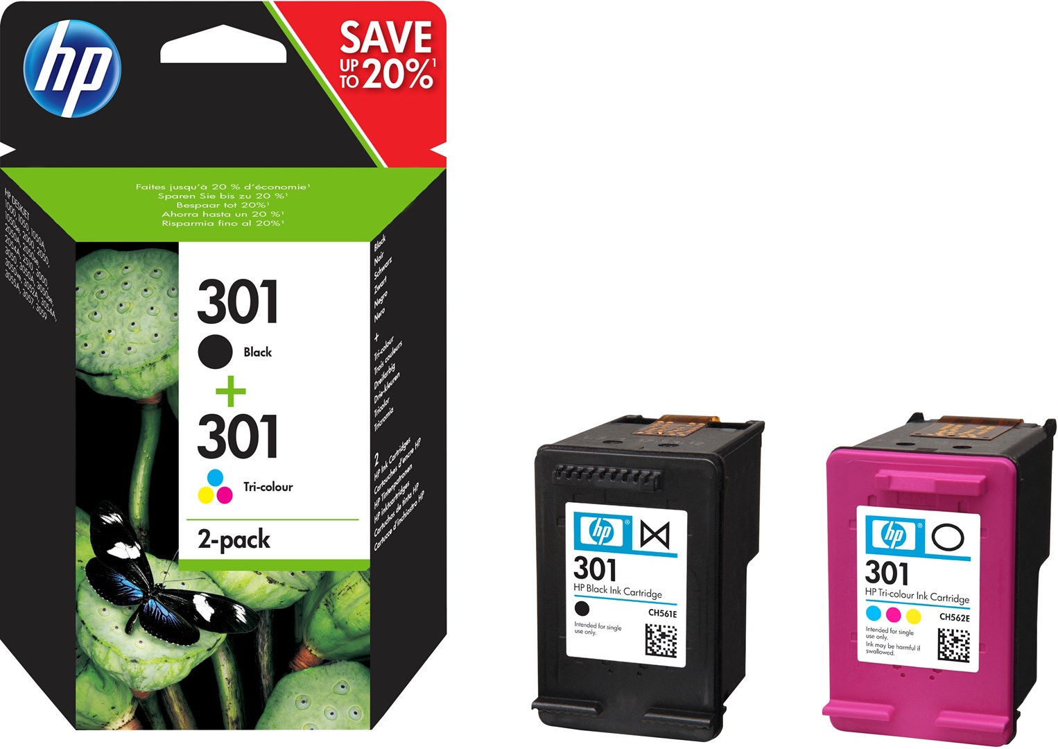 HP 301 Duo Pack črn in barvni originalni kartuš