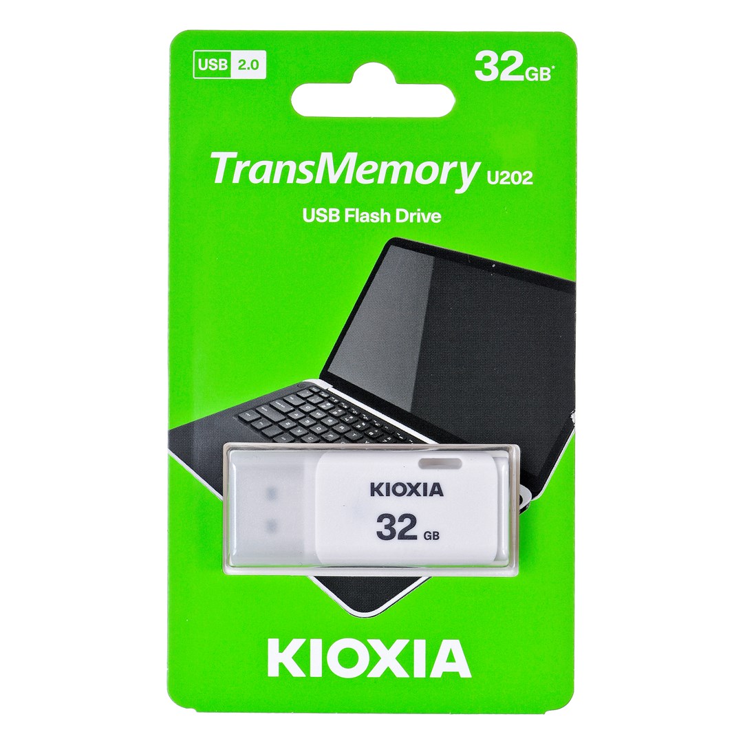 Kioxia TransMemory U202 USB ključek, 32 GB, USB 2.0, bel