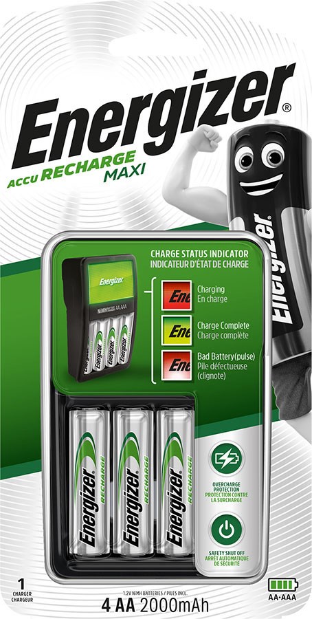 ENERGIZER Maxi ACCU HR6 polnilec za baterije + 2x AA 2000 mAh