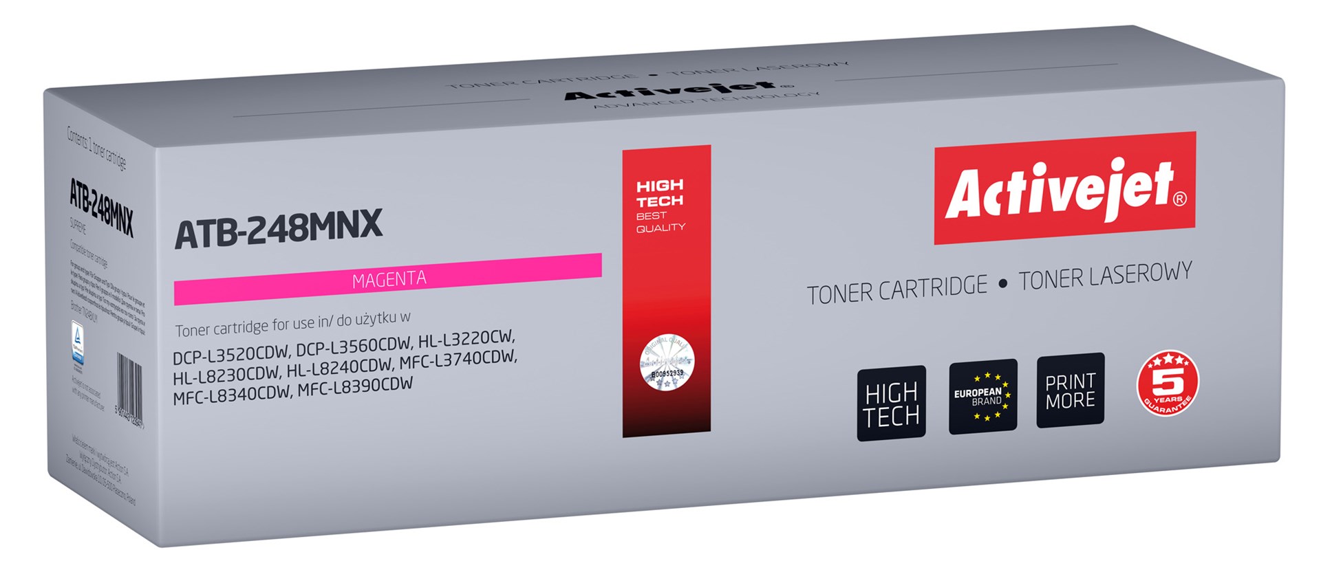 Activejet ATB-248MNX toner za tiskalnike Brother (nadomestni TN248XLM), Supreme, magenta, 2300 strani