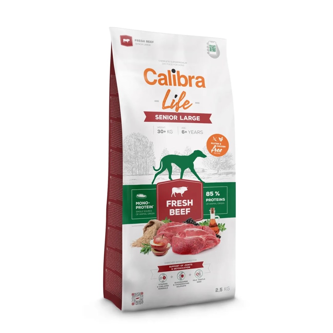 CALIBRA Life Senior Velike pasme - Sveža govedina - suha pasja hrana - 12kg