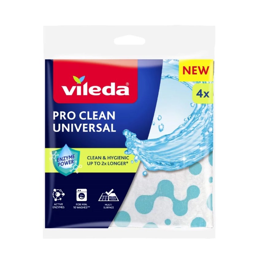Krpe Vileda Pro Clean z encimi, 4 kosi