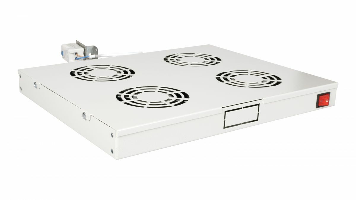 Equip hladilni ventilatorji 19", 1U, 4 ventilatorji, RAL7035 Svetlo siva